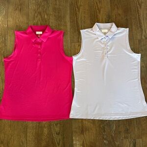 2 Greg Norman Play Dry Sleeveless Golf Polo Tank Tops Large